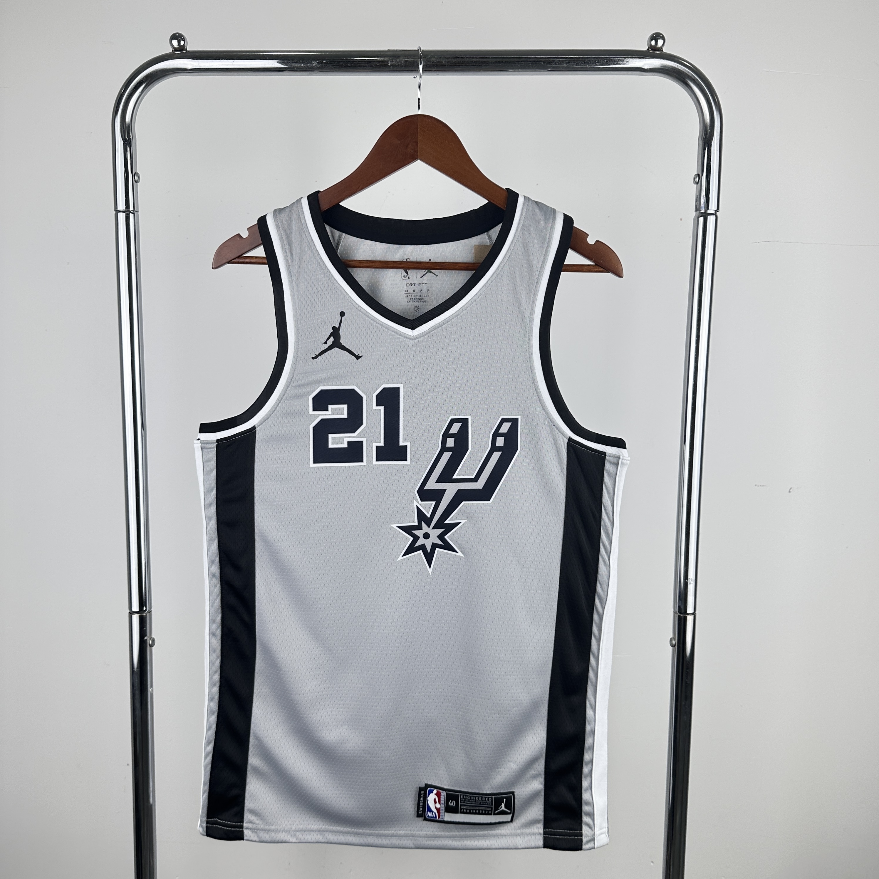 Men San Antonio Spurs #21 Duncan Grey NBA 2024 Jersey->more jerseys->NBA Jersey